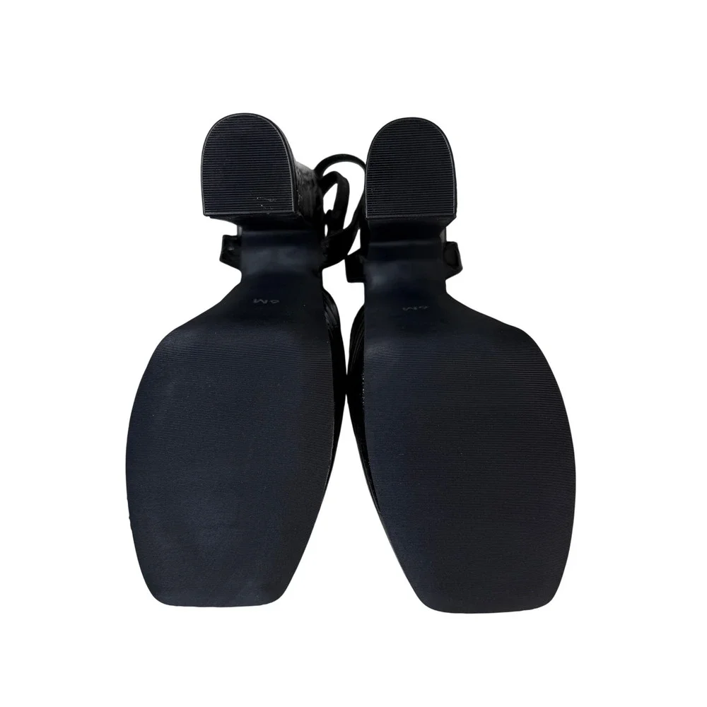 NWT Current Mood Devour Croc Platform Heels Black Dolls Kill Size 6